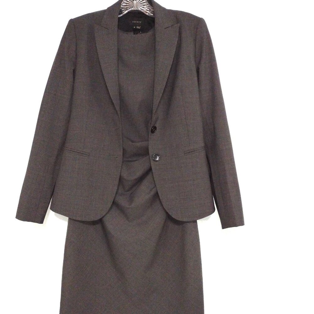 Theory | Sz: 2, 4 | Gray Blazer & Dress Suit